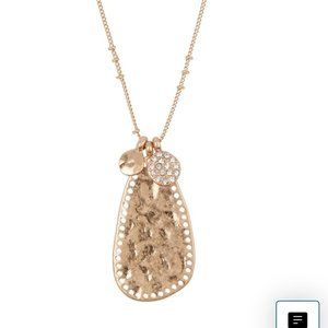 Melrose and Market Molten Metal Pave Pendant Necklace gold